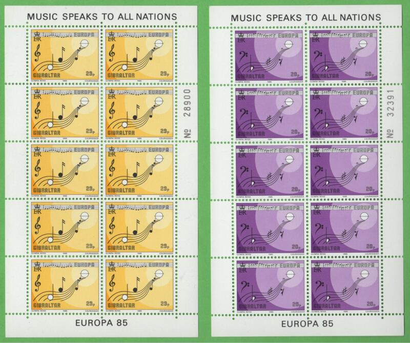 Minifogli Gibilterra Anno 1985 Europa Anno europeo della musica