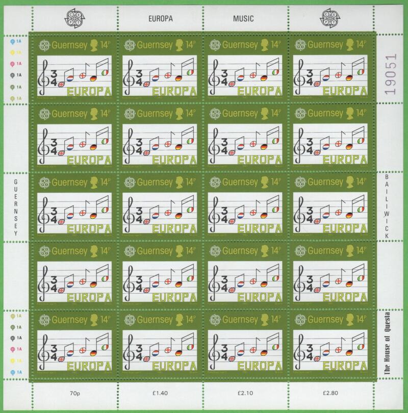 Minifogli Guernsey Anno 1985 Europa Anno europeo della musica