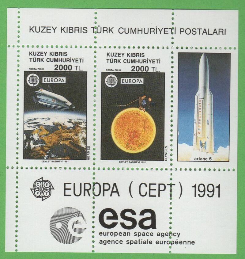 Foglietto Cipro Turca Anno 1991 Europa Europa spaziale
