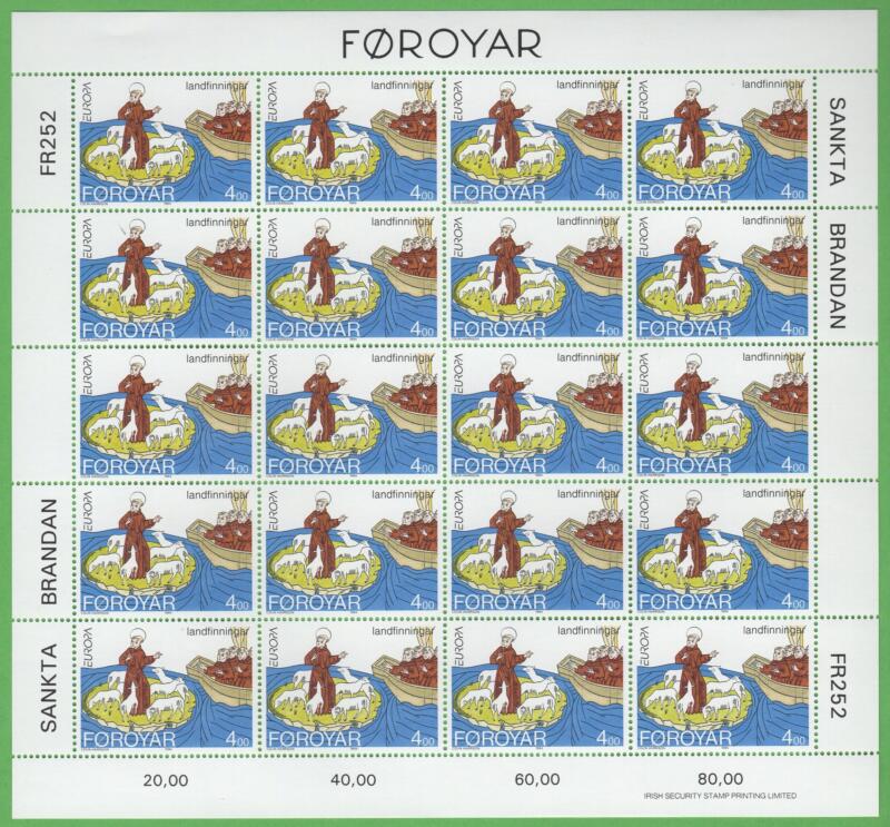 Minifogli Faeroer Anno 1994 Europa L'Europa e le scoperte