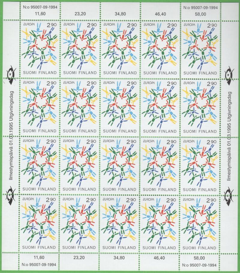 Minifoglio Finlandia Anno 1995 Europa Pace e libertà