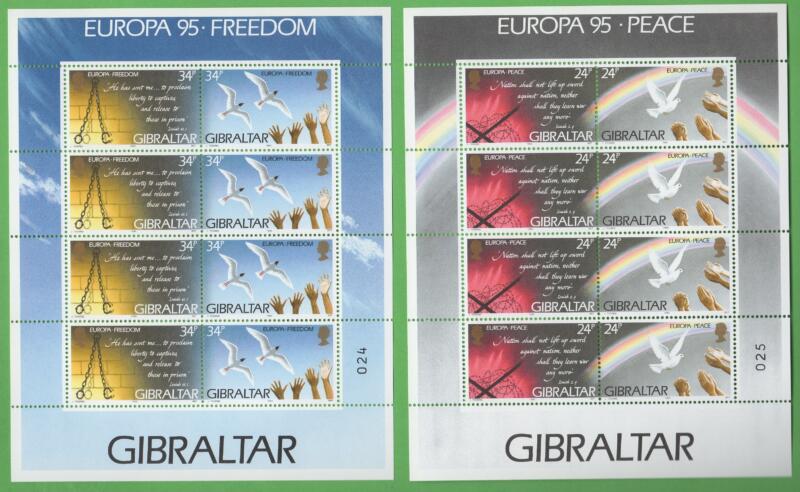 Minifogli Gibilterra Anno 1995 Europa Pace e libertà