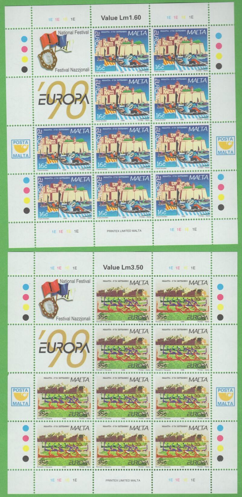 Minifogli Malta Anno 1998 Europa Festival e feste nazionali