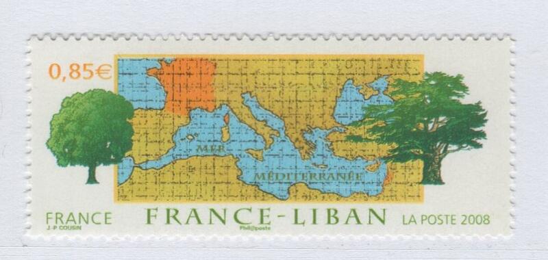 Francobollo Francia Anno 2008 Amicizia Francia Libano - Emissione congiunta con il Libano