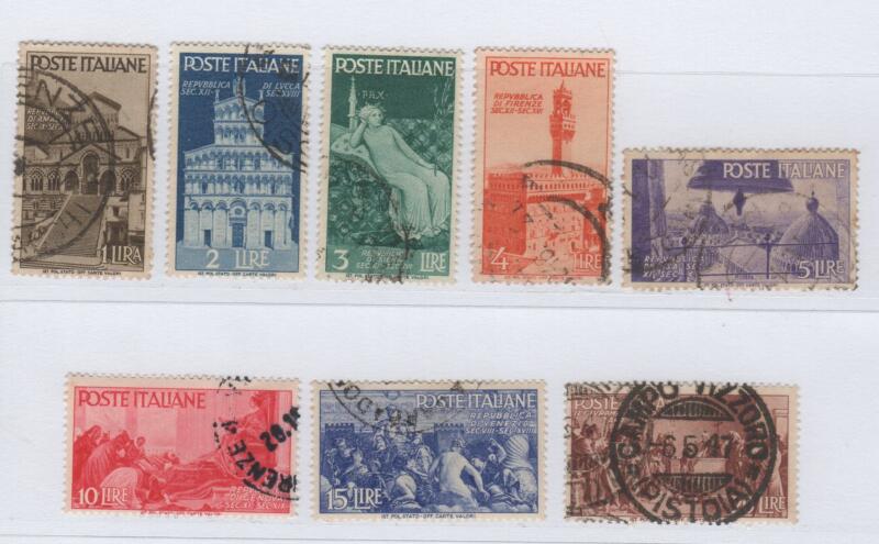 Francobolli Italia Repubblica Anno 1946 Avvento della Repubblica Le Repubbliche medievali Timbrati