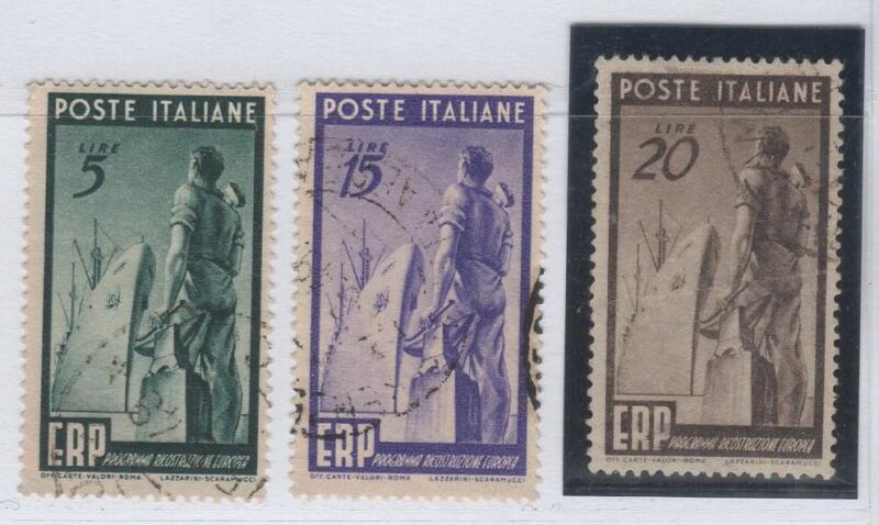 Francobolli Italia Repubblica Anno 1949 ERP Programma di Ricostruzione dell'Europa Timbrati