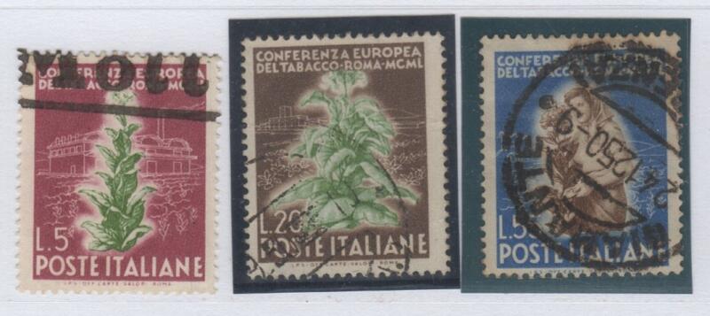 Francobolli Italia Repubblica Anno 1950 Conferenza Europea del Tabacco a Roma Timbrati
