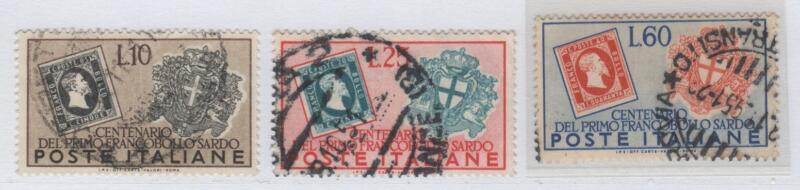 Francobolli Italia Repubblica Anno 1951 Centenario dei primi francobolli sardi Timbrati