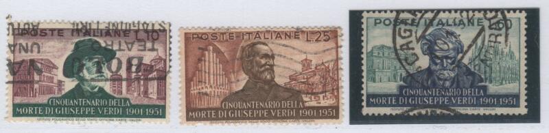 Francobolli Italia Repubblica Anno 1951 Cinquantenario della morte di Giuseppe Verdi Timbrati