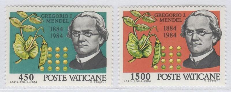 Francobolli Vaticano Anno 1984 Centenario della morte dell'Abate Gregorio J. Mendel