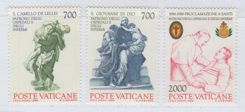 Francobolli Vaticano Anno 1986 Centenario della proclamazione dei Santi Camillo De Lellis e Giovanni Di Dio a protettori degli ospedali e degli infermi
