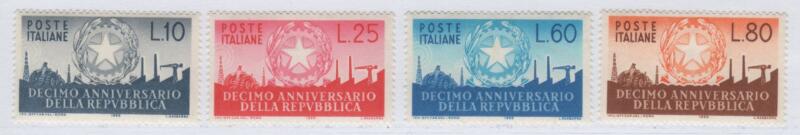 Francobolli Italia Repubblica Anno 1956 Decimo anniversario della Repubblica