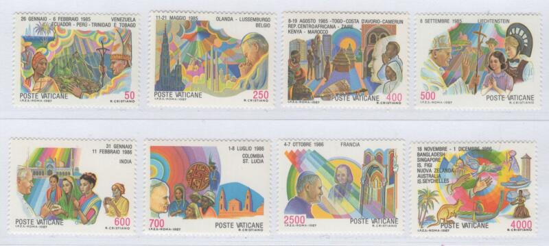 Francobolli Vaticano Anno 1987 I Viaggi di Giovanni Paolo II nel 1985-86