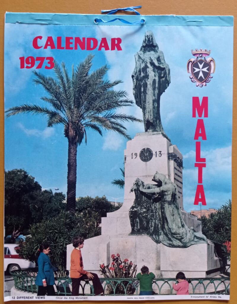 Calendario Malta Anno 1973