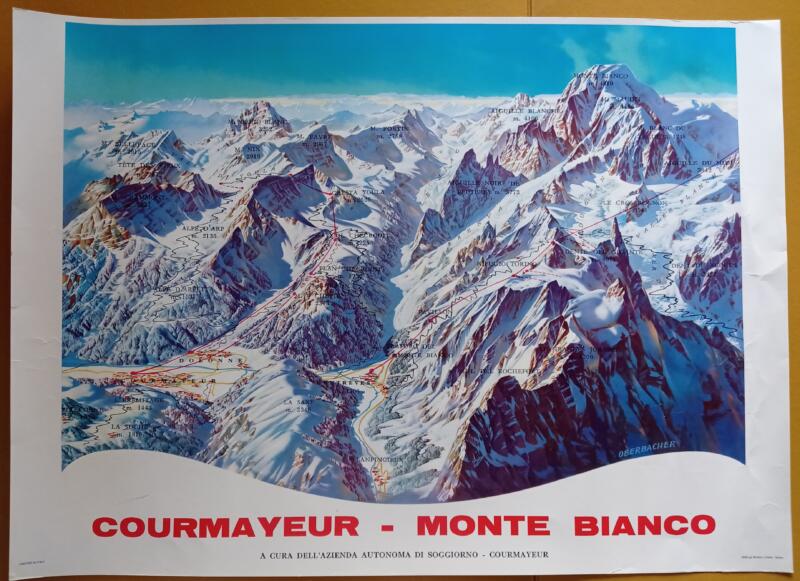Coppia di Manifesti Courmayeur - Monte Bianco