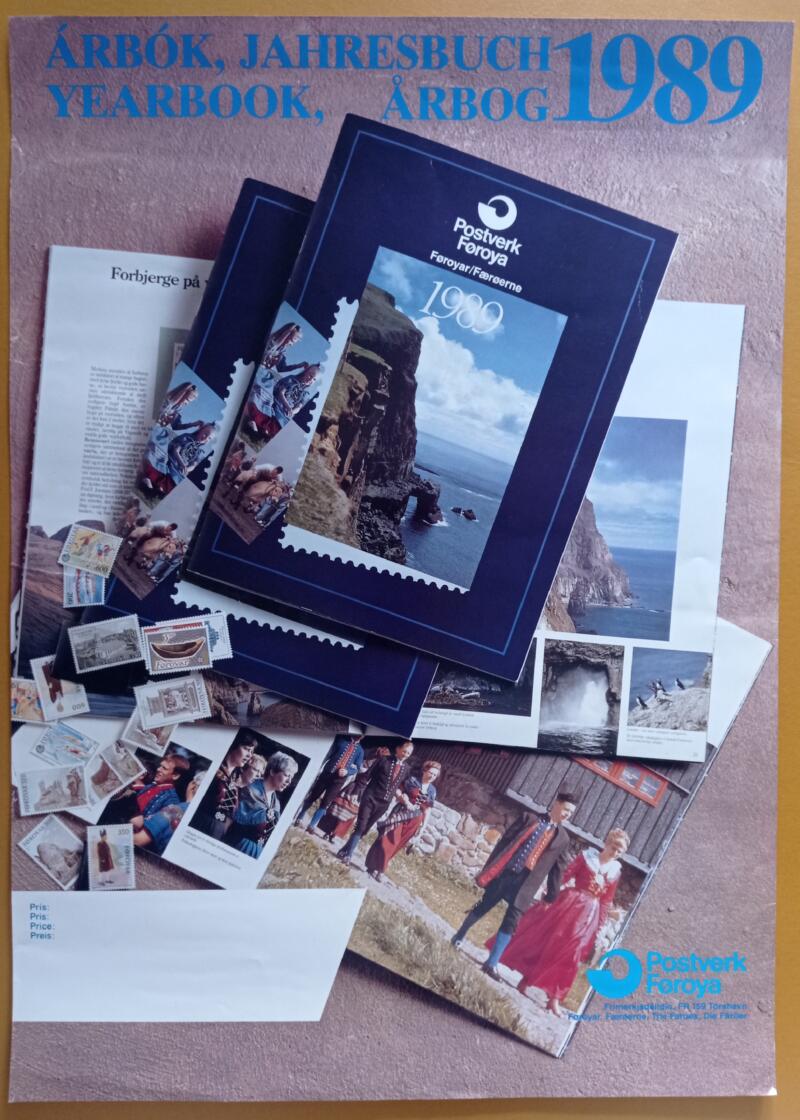 Manifesto pubblicitario dell’Annuario 1989 emesso dalle Poste delle Faeroer