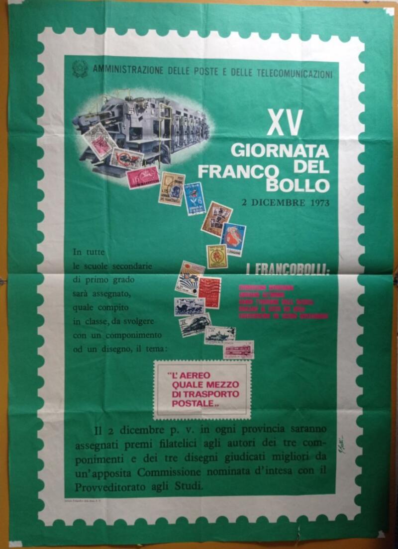 Manifesto XV Giornata del Francobollo 2 dicembre 1973
