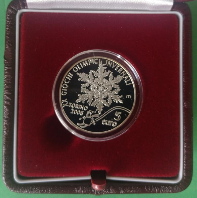 Moneta San Marino Anno 2005 Euro 5 Olimpiadi invernali Torino 2006