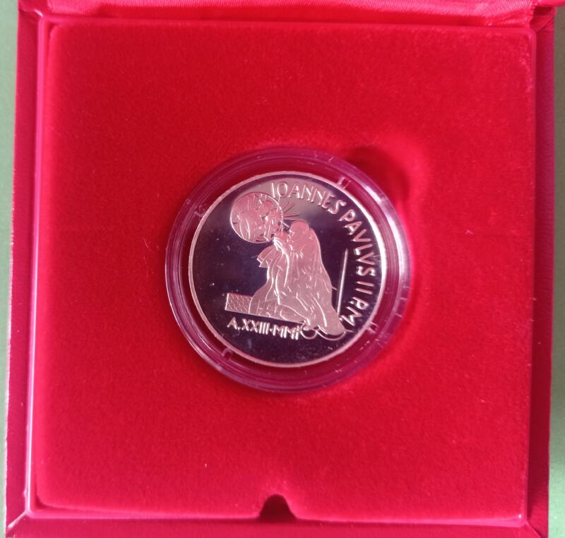 Moneta Vaticano Anno 2001 Lire 5000 Pasqua di Risurrezione Proof