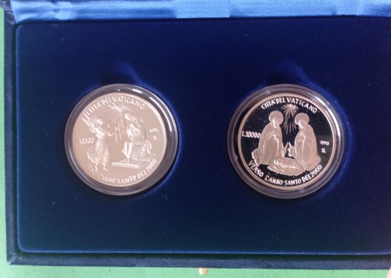 Monete Vaticano Anno 1995 Dittico Lire 10000-Lire 10000 Verso l'Anno Santo del 2000 Proof