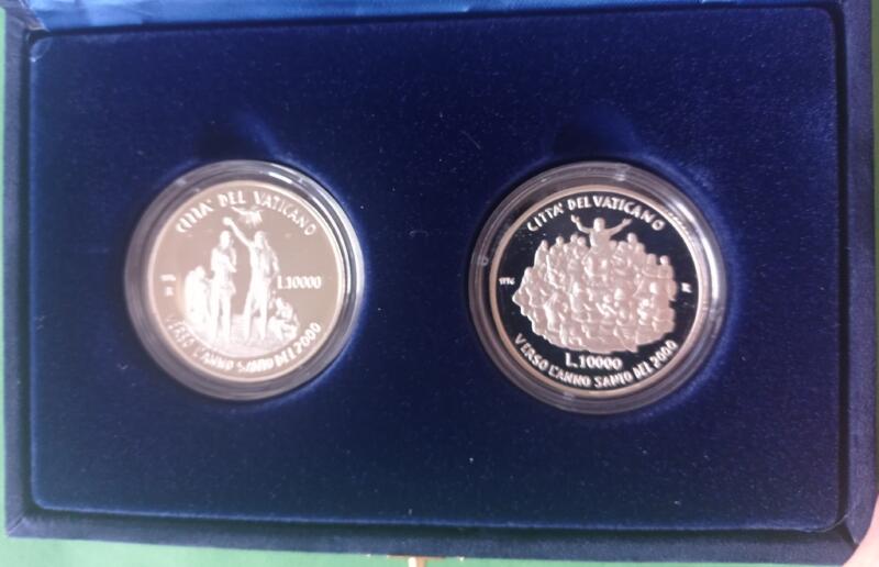 Monete Vaticano Anno 1996 Dittico Lire 10000-Lire 10000 Verso l'Anno Santo del 2000 Proof