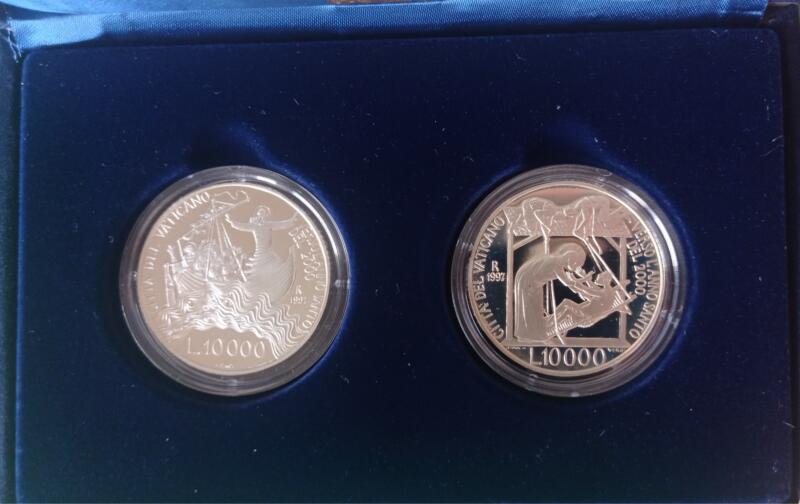 Monete Vaticano Anno 1997 Dittico Lire 10000-Lire 10000 Verso l'Anno Santo del 2000 Proof