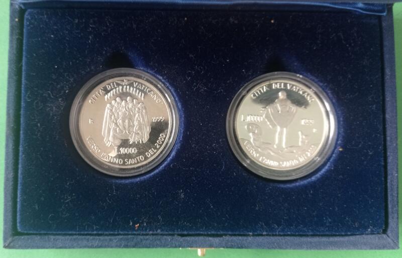 Monete Vaticano Anno 1999 Dittico Lire 10000-Lire 10000 Verso l'Anno Santo del 2000 Proof