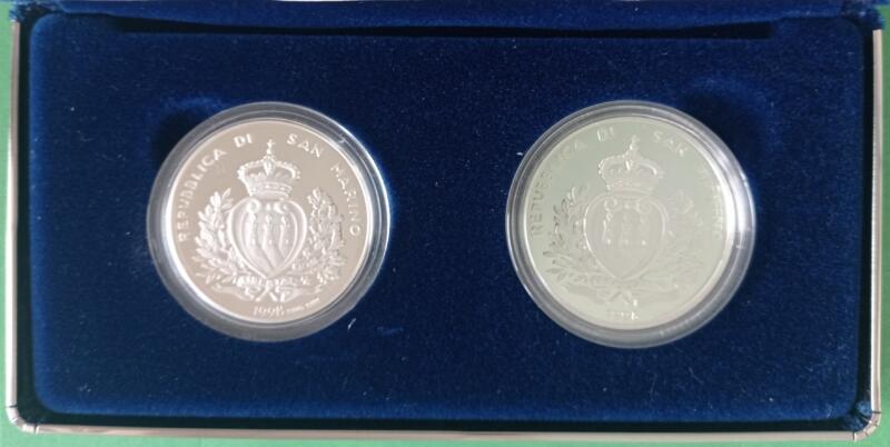 Monete San Marino Anno 1998 Lire 5000 e Lire 10000 L'Europa verso il terzo millennio Proof