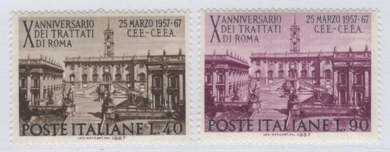 Francobolli Italia Repubblica Anno 1967 Decennale dei Trattati di Roma