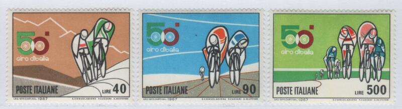 Francobolli Italia Repubblica Anno 1967 50esimo Giro ciclistico d'Italia
