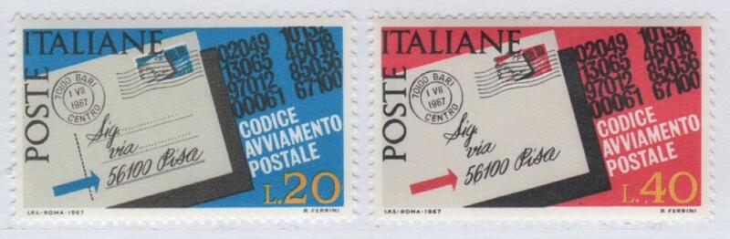 Francobolli Italia Repubblica Anno 1967 Codice di Avviamento Postale