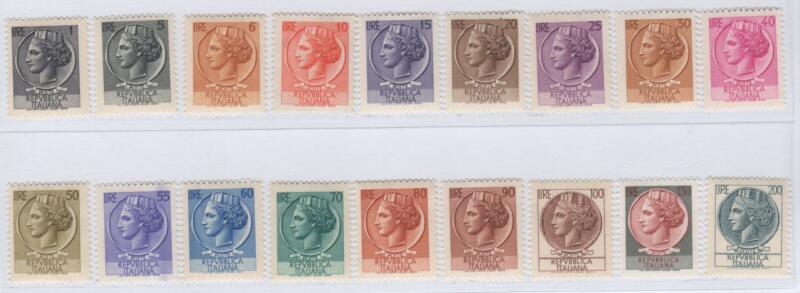 Francobolli Repubblica Italiana Anno 1968 Siracusana Carta fluorescente