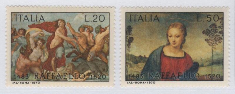 Francobolli Italia Repubblica Anno 1970 450esimo anniversario della morte di Raffaello Sanzio