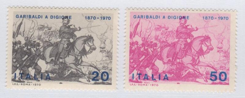 Francobolli Italia Repubblica Anno 1970 Centenario della partecipazione garibaldina alla guerra franco-prussiana