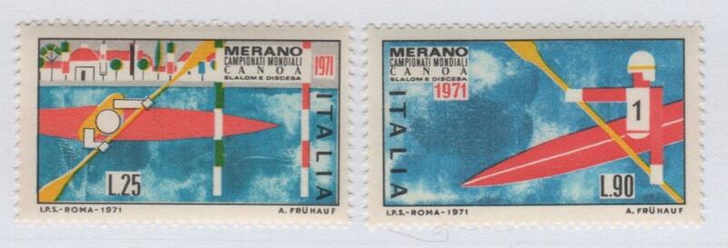 Francobolli Repubblica Italiana Anno 1971 Campionati mondiali di canoa Merano