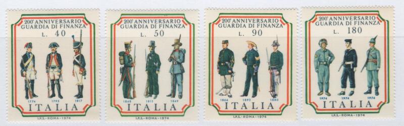 Francobolli Repubblica Italiana Anno 1974 Centenario della Guardia di Finanza