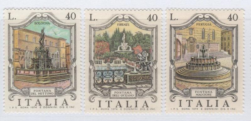 Francobolli Repubblica Italiana Anno 1974 Fontane d'Italia Seconda serie