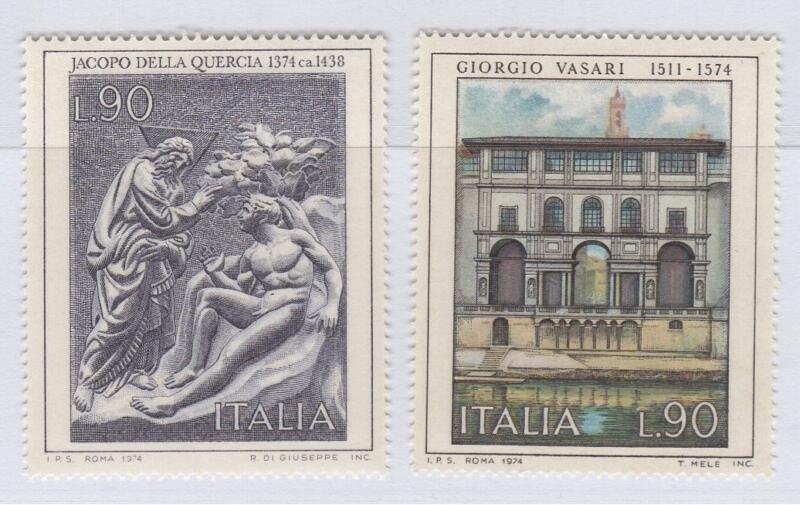 Francobolli Repubblica Italiana Anno 1974 Arte italiana Prima serie
