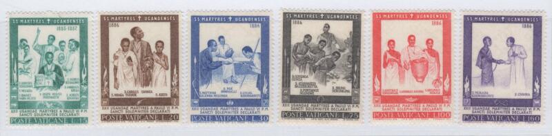 Francobolli Vaticano Anno 1965 Santificazione dei Martiri dell'Uganda