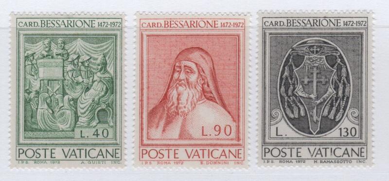 Francobolli Vaticano Anno 1972 Quinto centenario della morte del Cardinale Bassarione