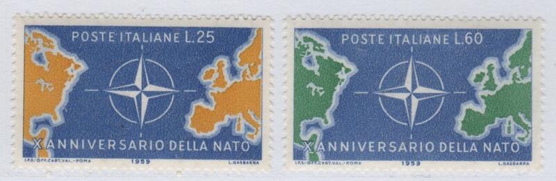Francobolli Italia Repubblica Anno 1959 Decennale della NATO