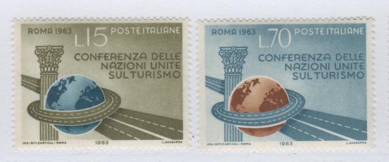 Francobolli Italia Repubblica Anno 1963 Conferenza delle Nazioni Unite sul Turismo Roma