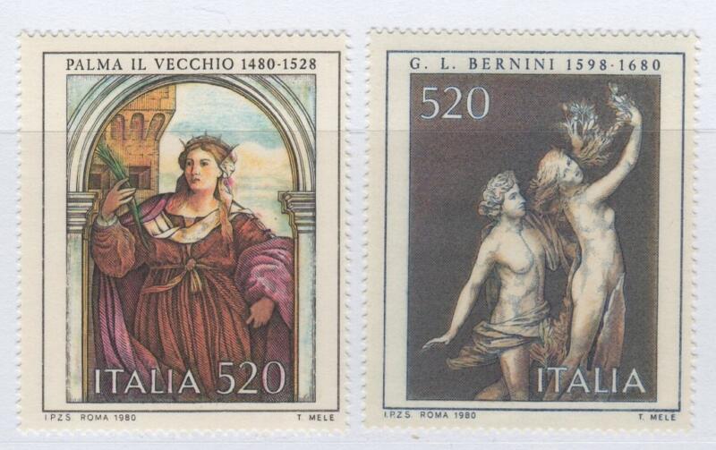 Francobolli Italia Repubblica Anno 1980 Arte italiana Settima serie