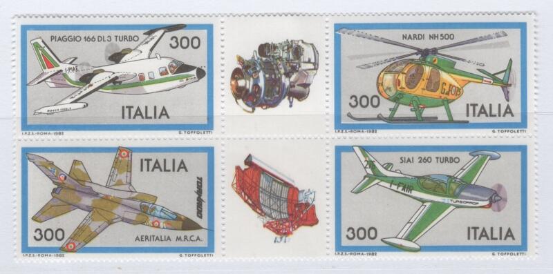 Francobolli Italia Repubblica Anno 1982 Costruzioni aeronautiche italiane Seconda serie