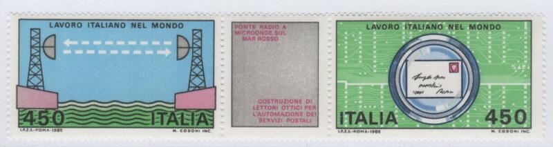 Francobolli Italia Repubblica Anno 1982 Lavoro italiano nel mondo Terza serie