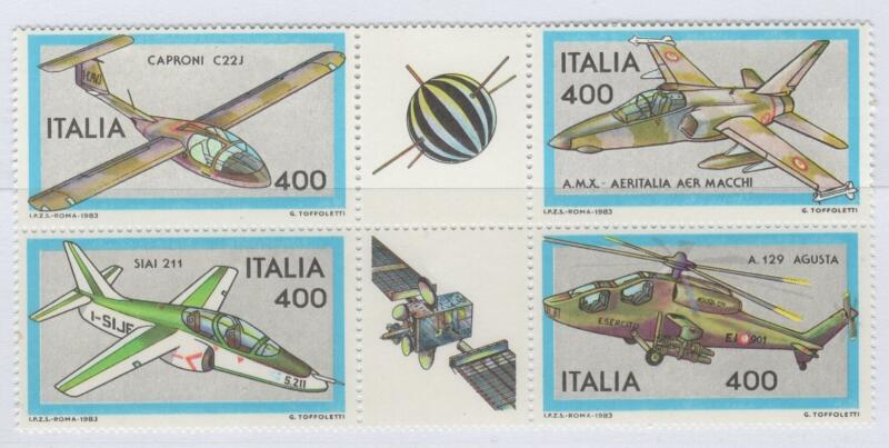 Francobolli Italia Repubblica Anno 1983 Costruzioni aeronautiche italiane Terza serie