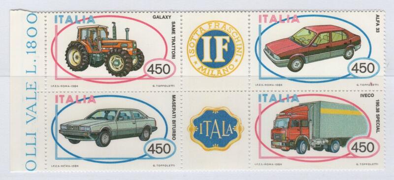 Francobolli Italia Repubblica Anno 1984 Costruzioni automobilistiche italiane Prima serie