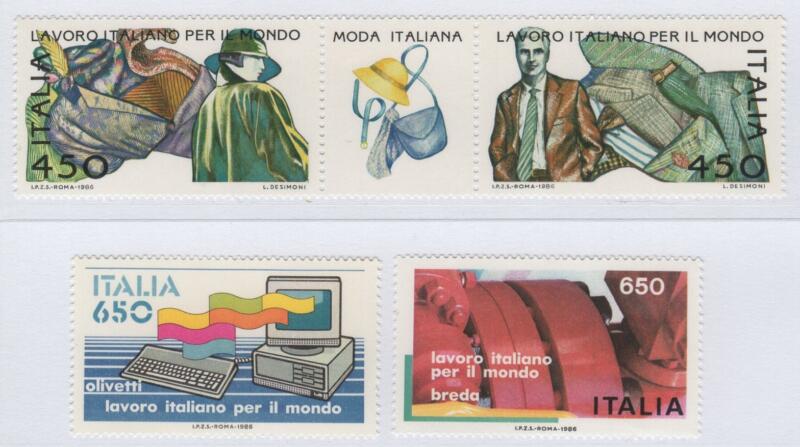 Francobolli Italia Repubblica Anno 1986 Lavoro italiano nel mondo Settima serie