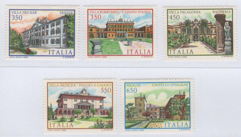 Francobolli Italia Repubblica Anno 1986 Ville d'Italia Settima serie