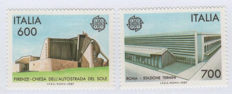 Francobolli Italia Repubblica Anno 1987 Europa Arte e architettura moderna